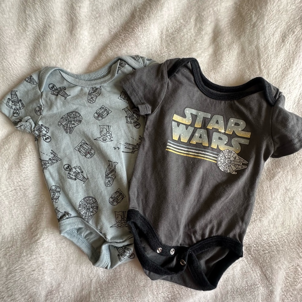 Happy Threads Baby Star Wars Onesie 2pk Sz 3-6 months
